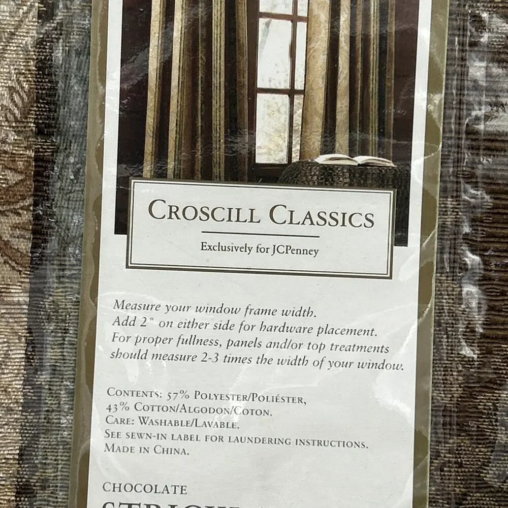 Croscill Classics 1 Waterfall Swag Valance 48x33 Style 9010 Chocolate Strickland